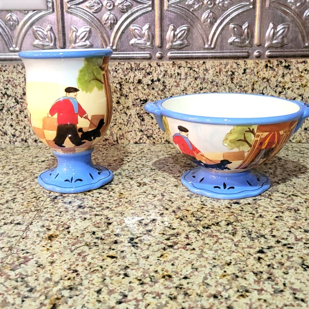 Jennifer Brinley Soup Bowl And Mug Restaurant Cafe Yellow